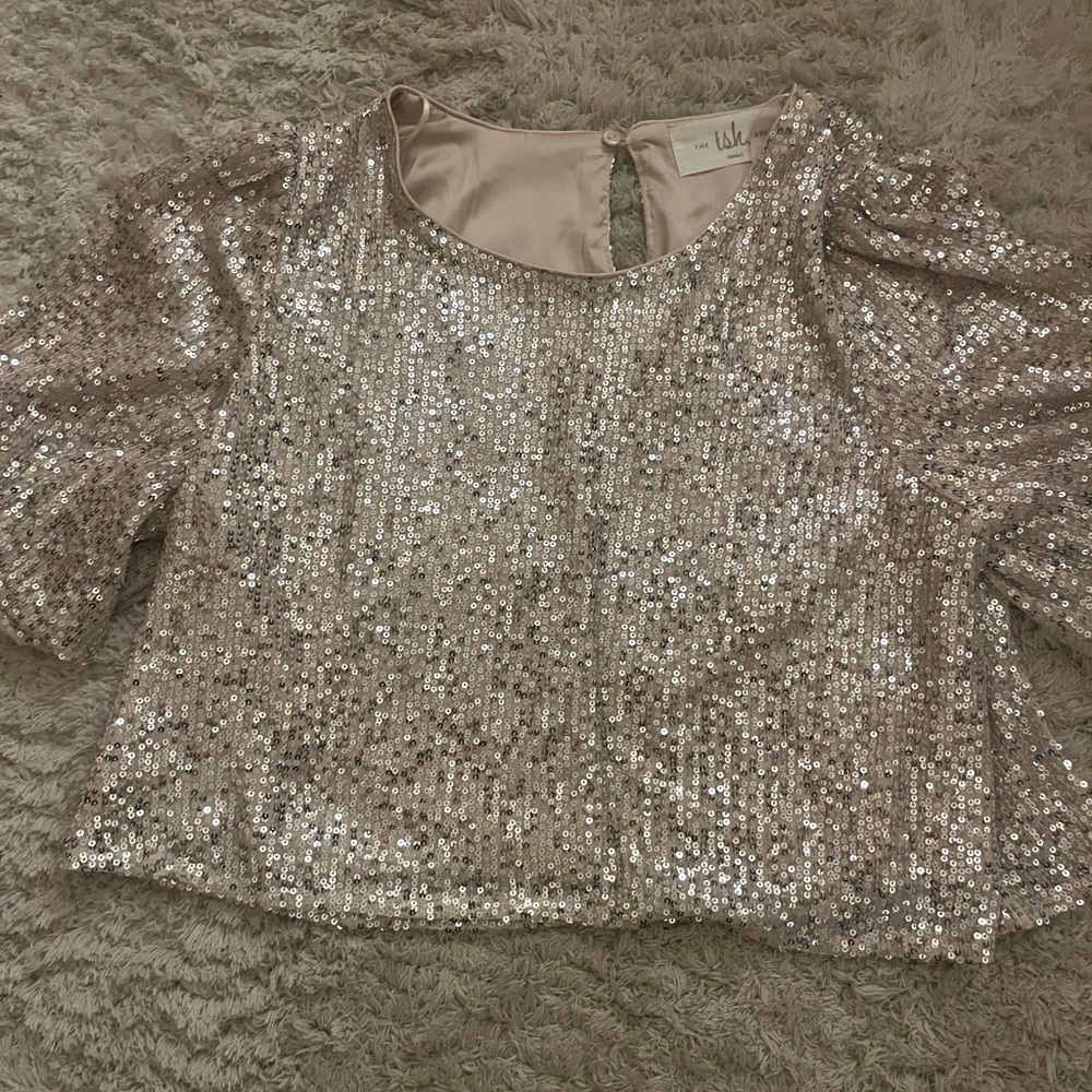 ish The Label Women’s Sequined Top Sz Small